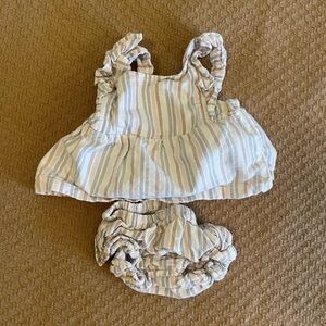 Striped Kids Ruffle Top and Bloomers Set